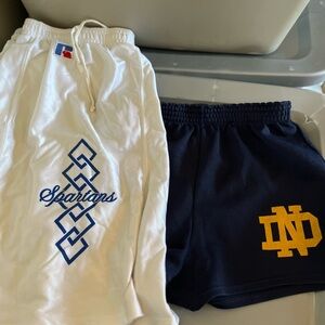 womens 2 shorts vintage bundle notre dame russell / spartans made in usa md b2